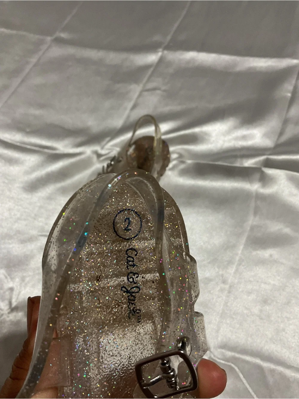 Cat & Jack Clear Glitter Jelly Water Sandals - Gold Sparkle